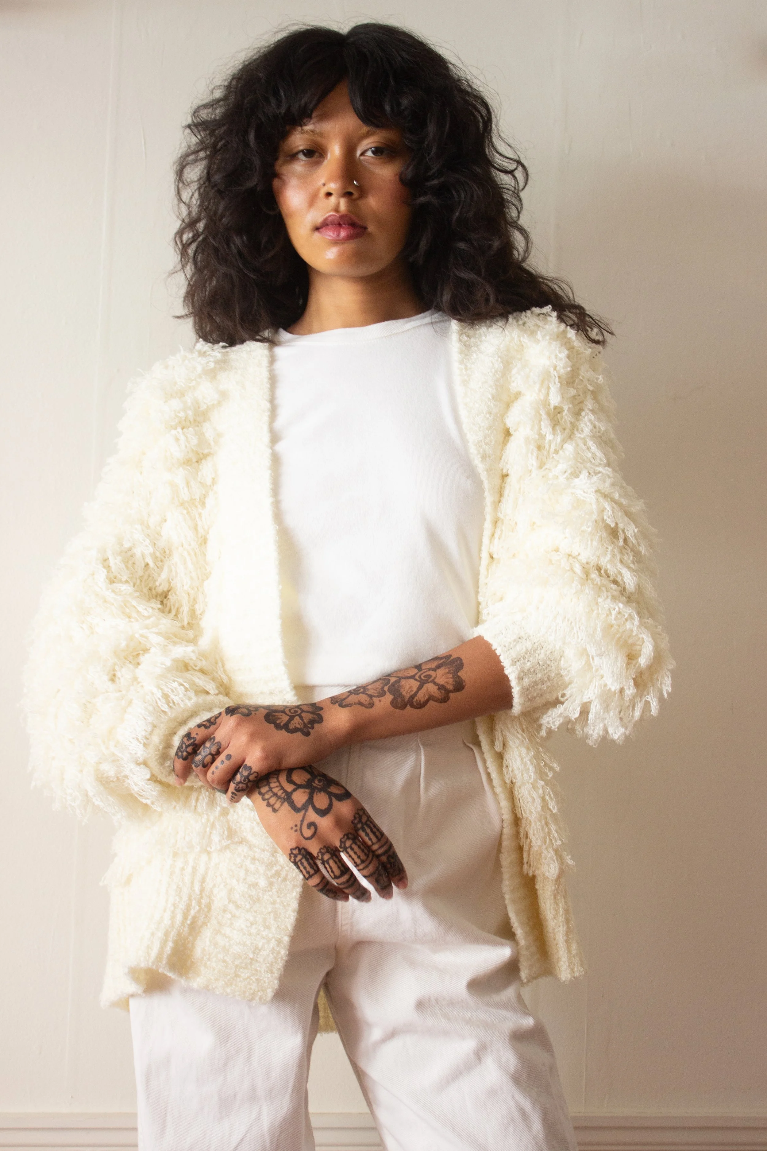 1980s Creme Shag Cardigan — Wayward Collection